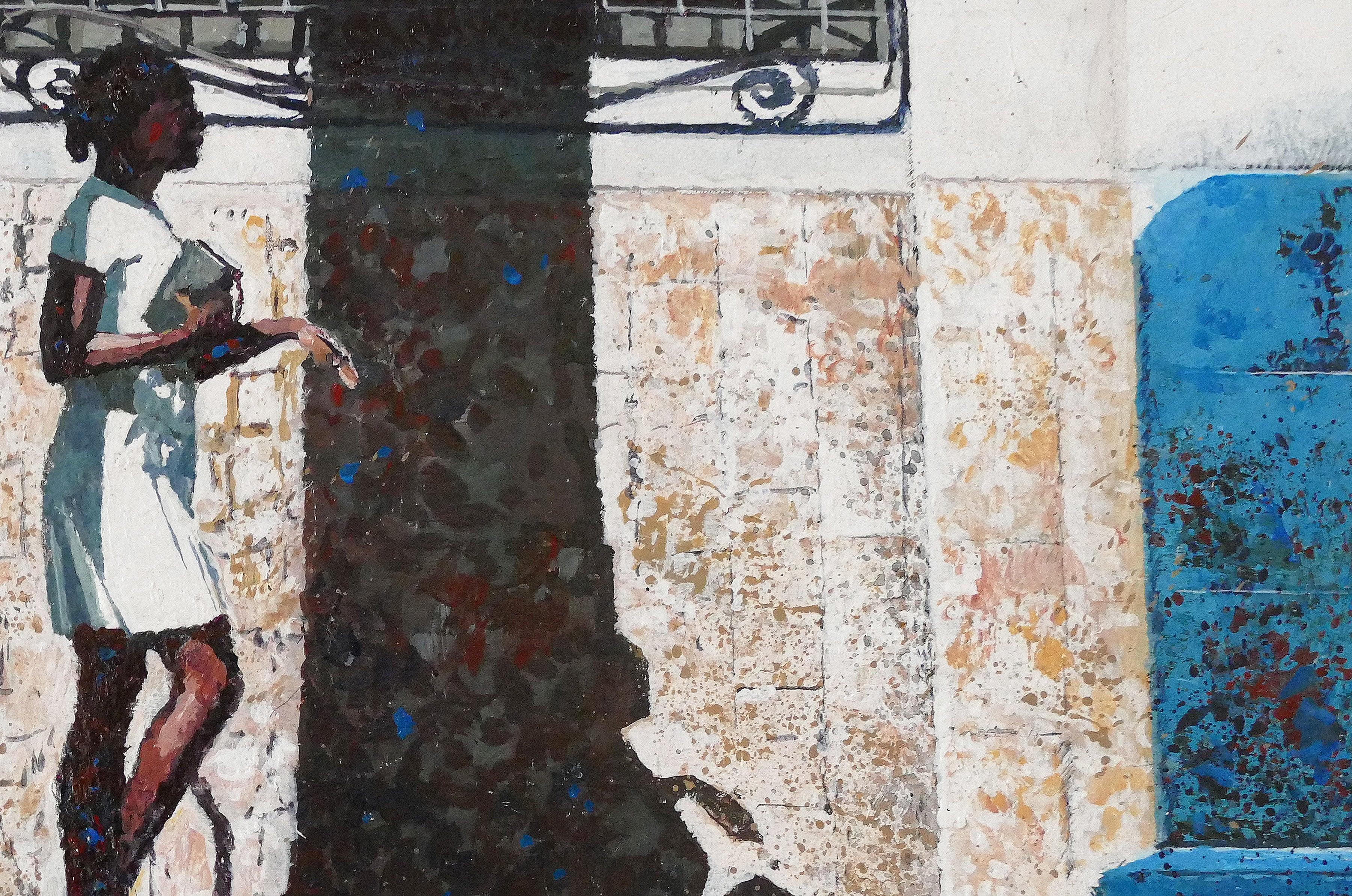 'Blu in mezzo' 2023- Acrilico- Firmato - Painting Contemporaneo di Dwight Baird