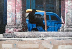 „Blauer Schirm“ 2014- Acryl- Signiert