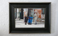 City Work Acrylic Painting, Contemporary Landscape, Signed, 2018