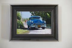 Country Blue Acrylic Painting, Contemporary Landscape, Signed, 2019