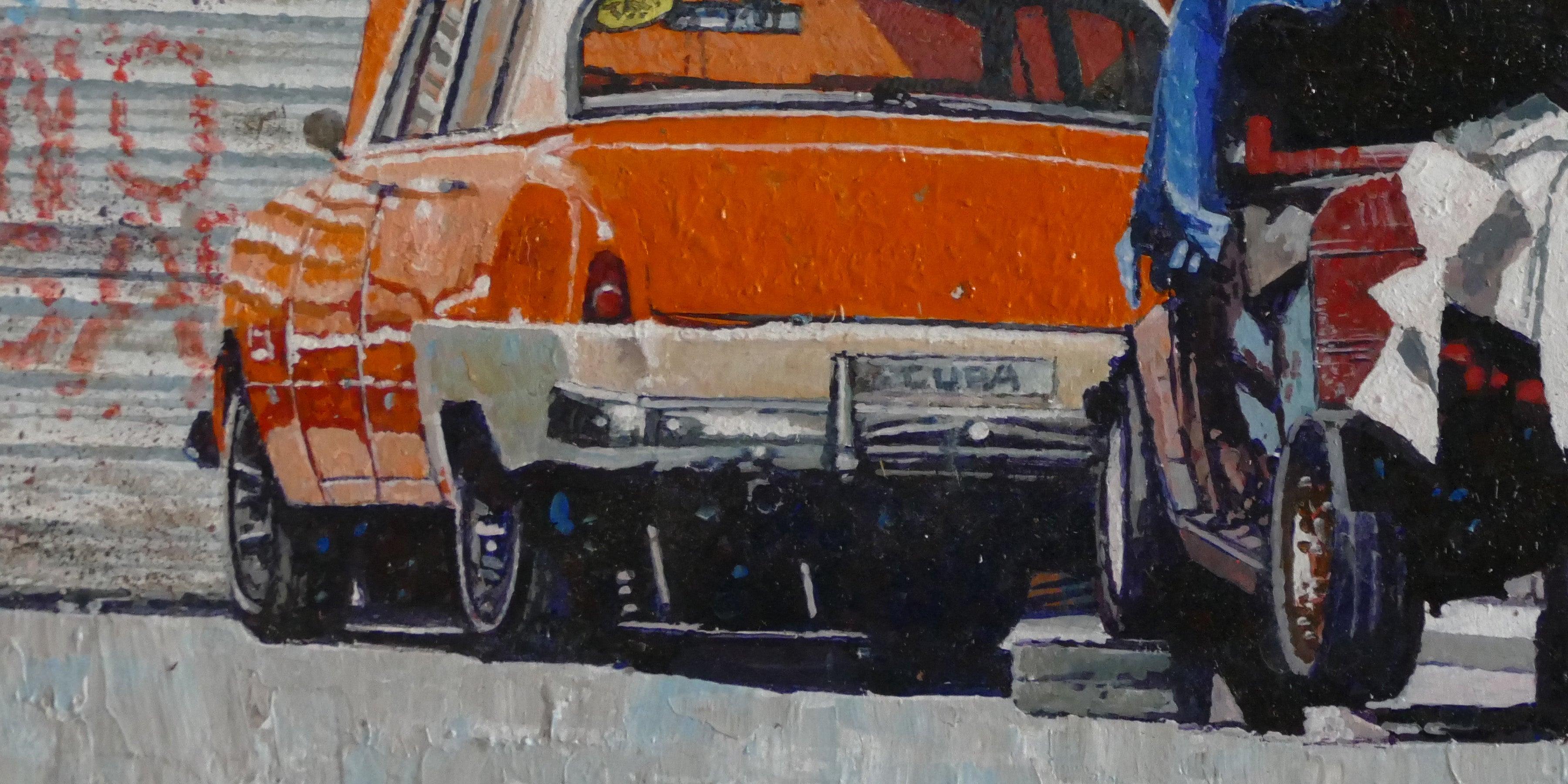 'Dead End Orange' 2020- Acrilico- Firmato - Landscape Painting Grigio di Dwight Baird