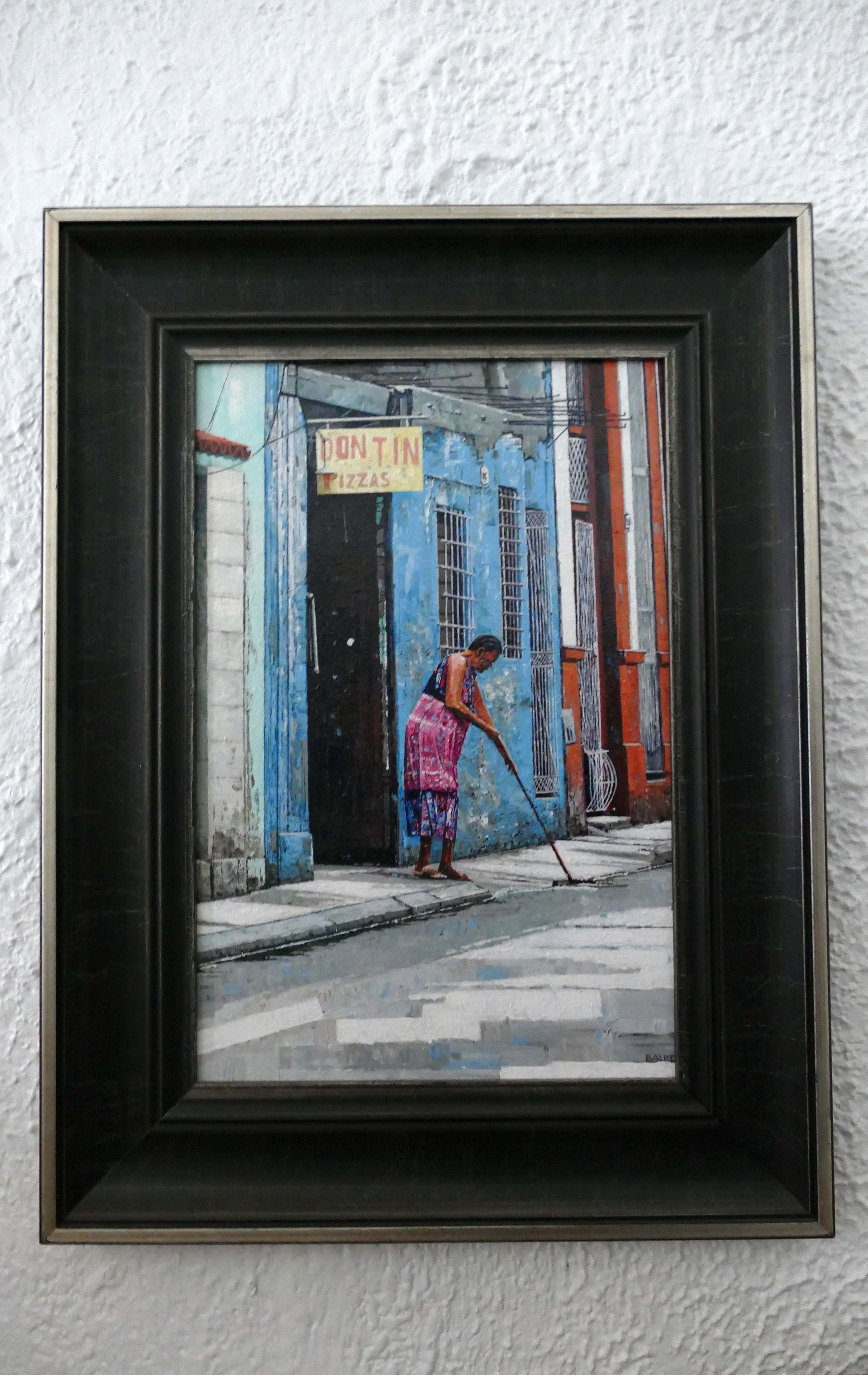 'Don Tin's Pizza' 2017- Acrylic- Signed - Painting by Dwight Baird