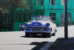 Dwight Baird Havana, Kuba, grünes, helles Acryl auf Masonit, Dwight