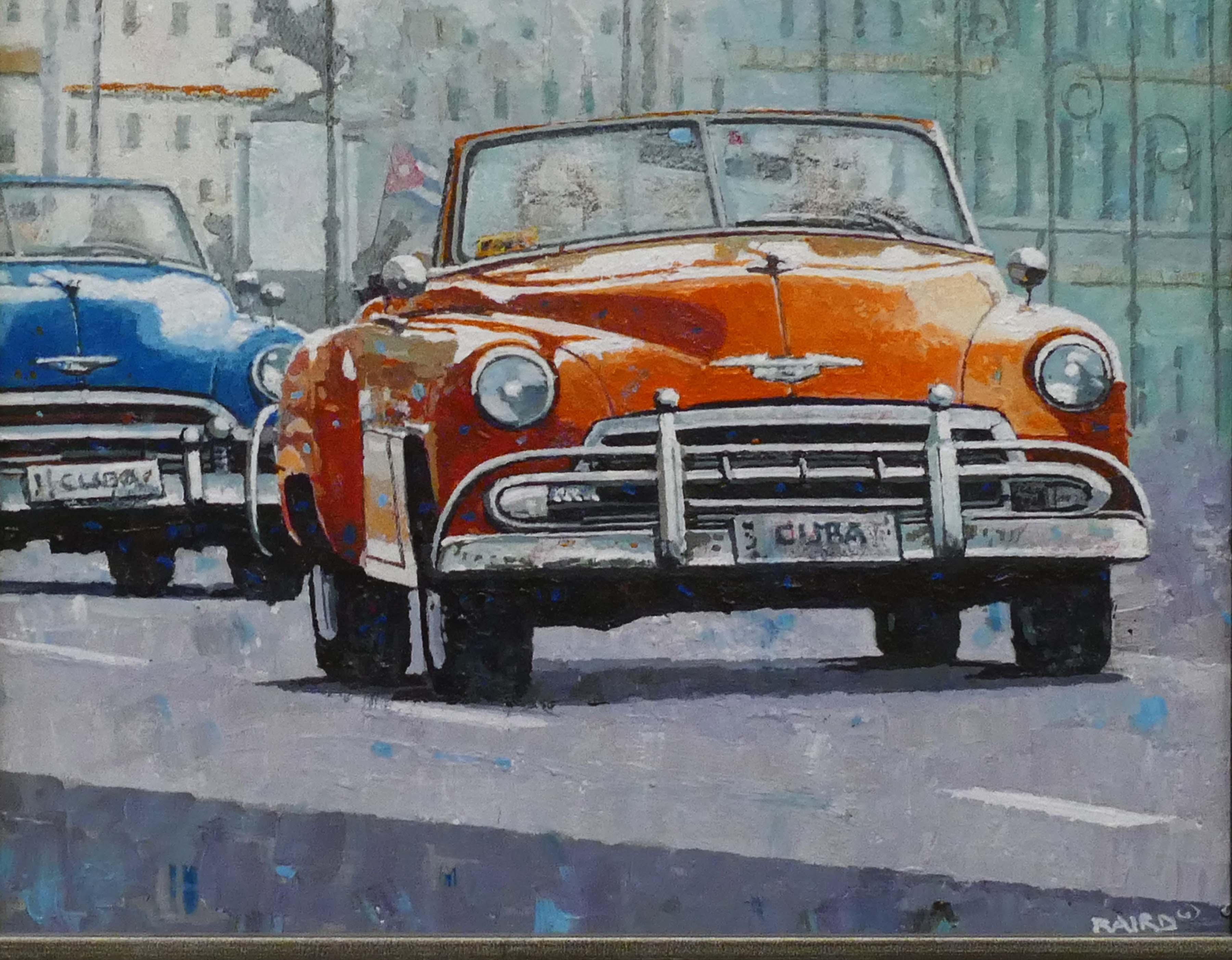 Landscape Painting di Dwight Baird - Arancione Avana