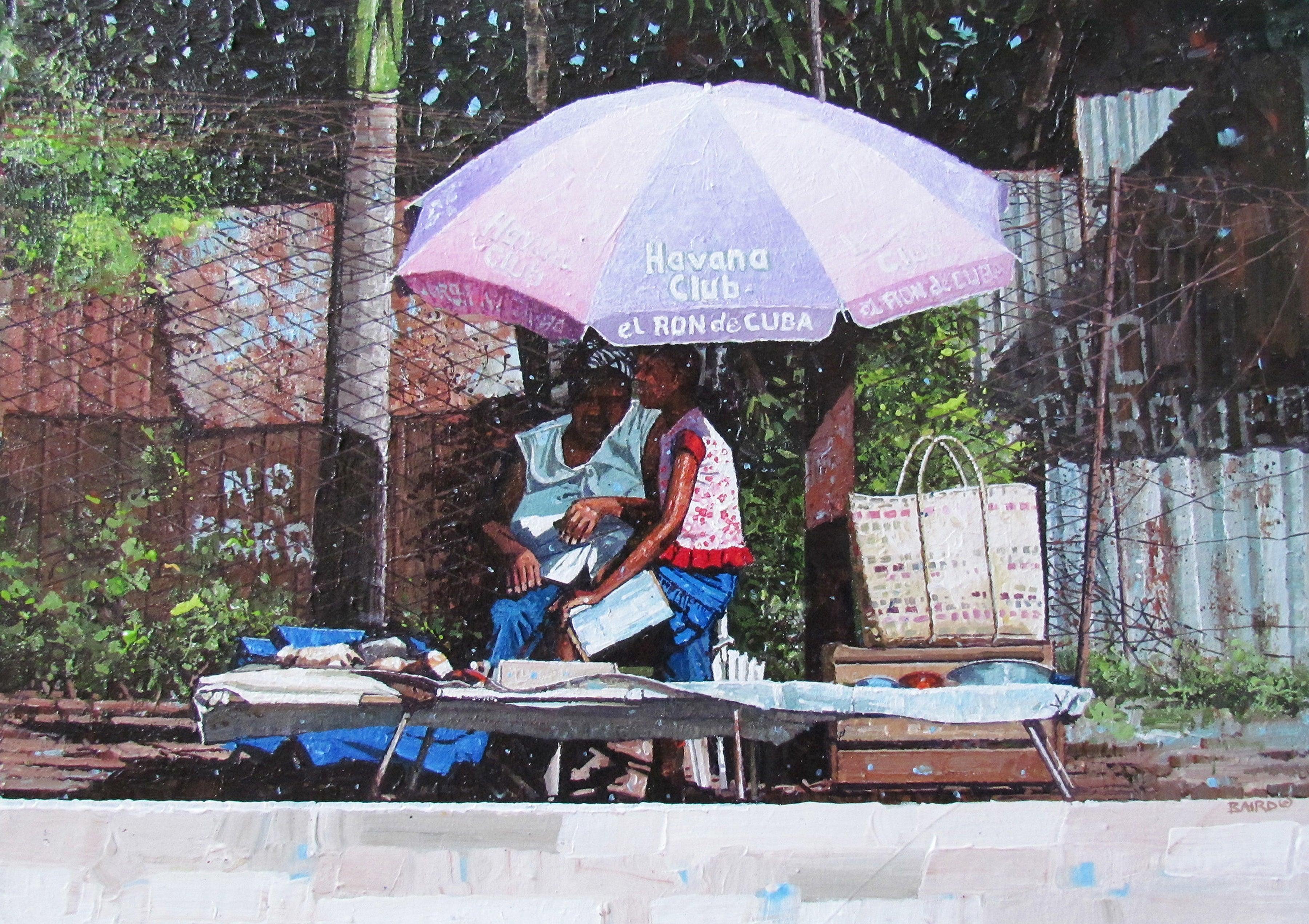 Holguien, Cuba - Woman working accompanied by small children is a common sight in Cuba. Daycares are non-existent and leaving a child with someone is rarely an option as most people are working. Children, when not in school, often are in the care of