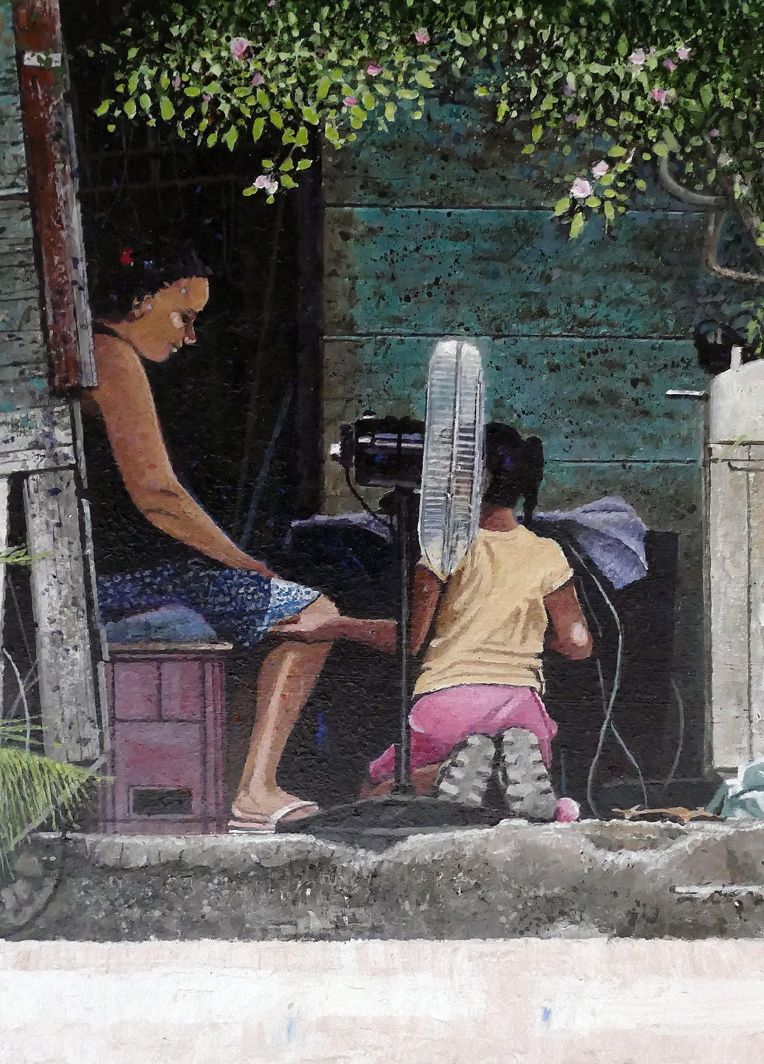 Dwight Baird Mucha Calor! A. Costa Acrilico su masonite in vendita 2