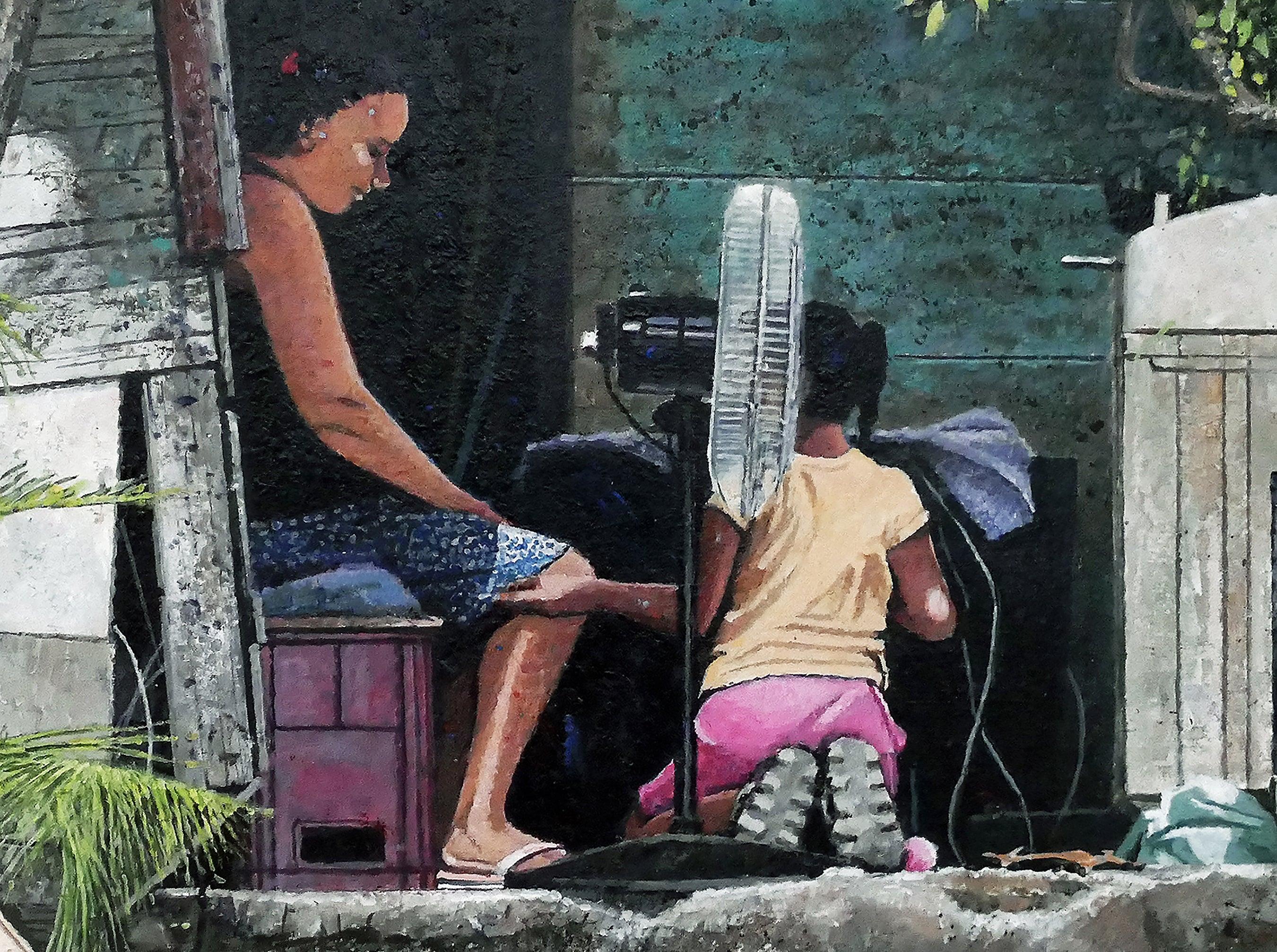 Dwight Baird Mucha Calor! A. Costa Acrilico su masonite in vendita 3