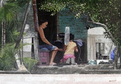 Dwight Baird Mucha Calor! Costa Rica Acryl auf Masonit, Costa Rica