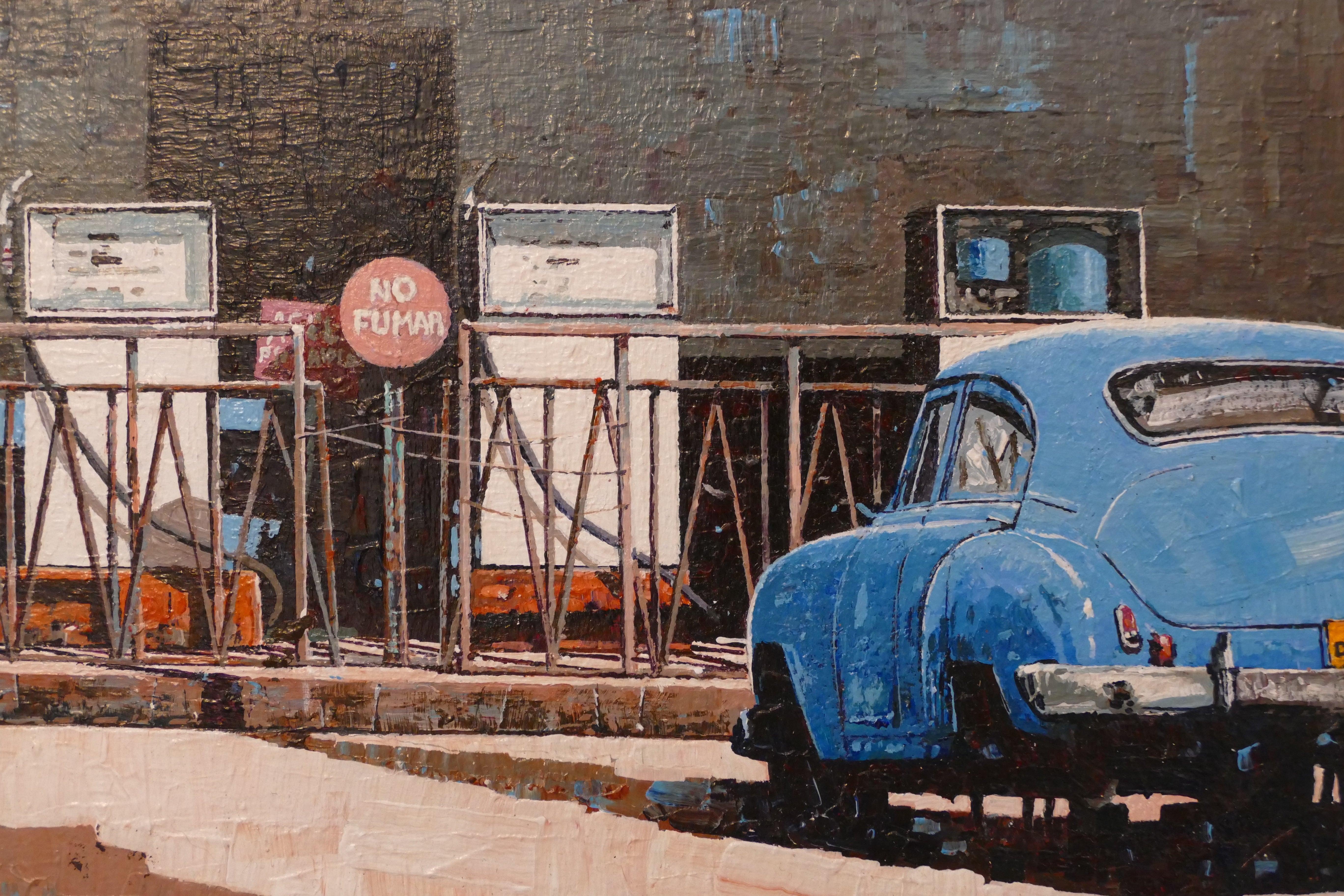 'Outta Gas' 2014- Acrilico- Firmato - Landscape Painting Grigio di Dwight Baird