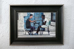 Parqueo Estatal, Contemporary Acrylic Painting, Signed, 2010s, Framed