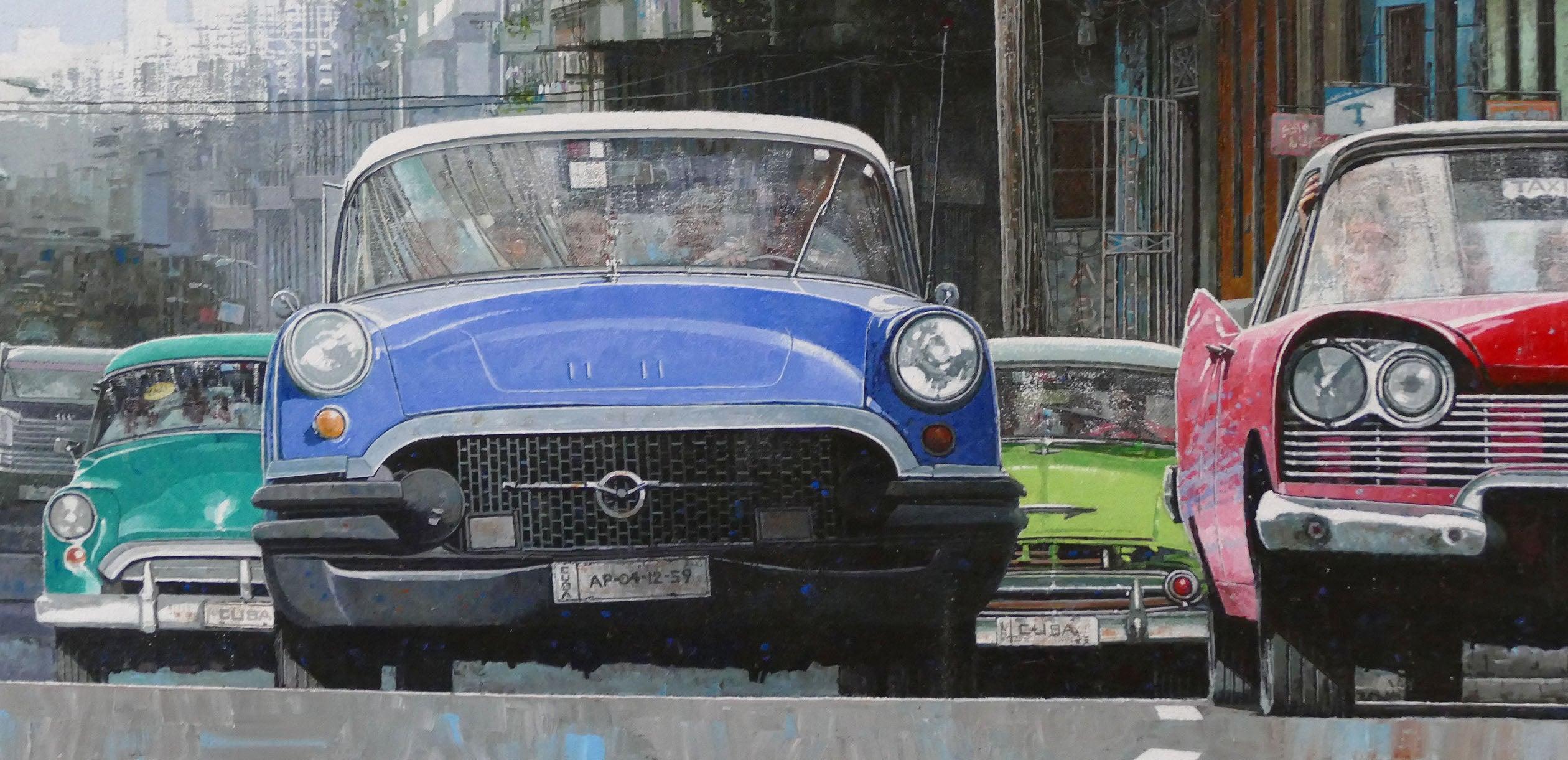 „Rush Hour“ 2021- Acryl- Signiert (Grau), Landscape Painting, von Dwight Baird
