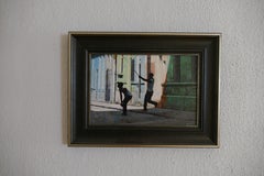 Slugging Shadow Acrylic Painting, Contemporary, Signed, 2017, Framed