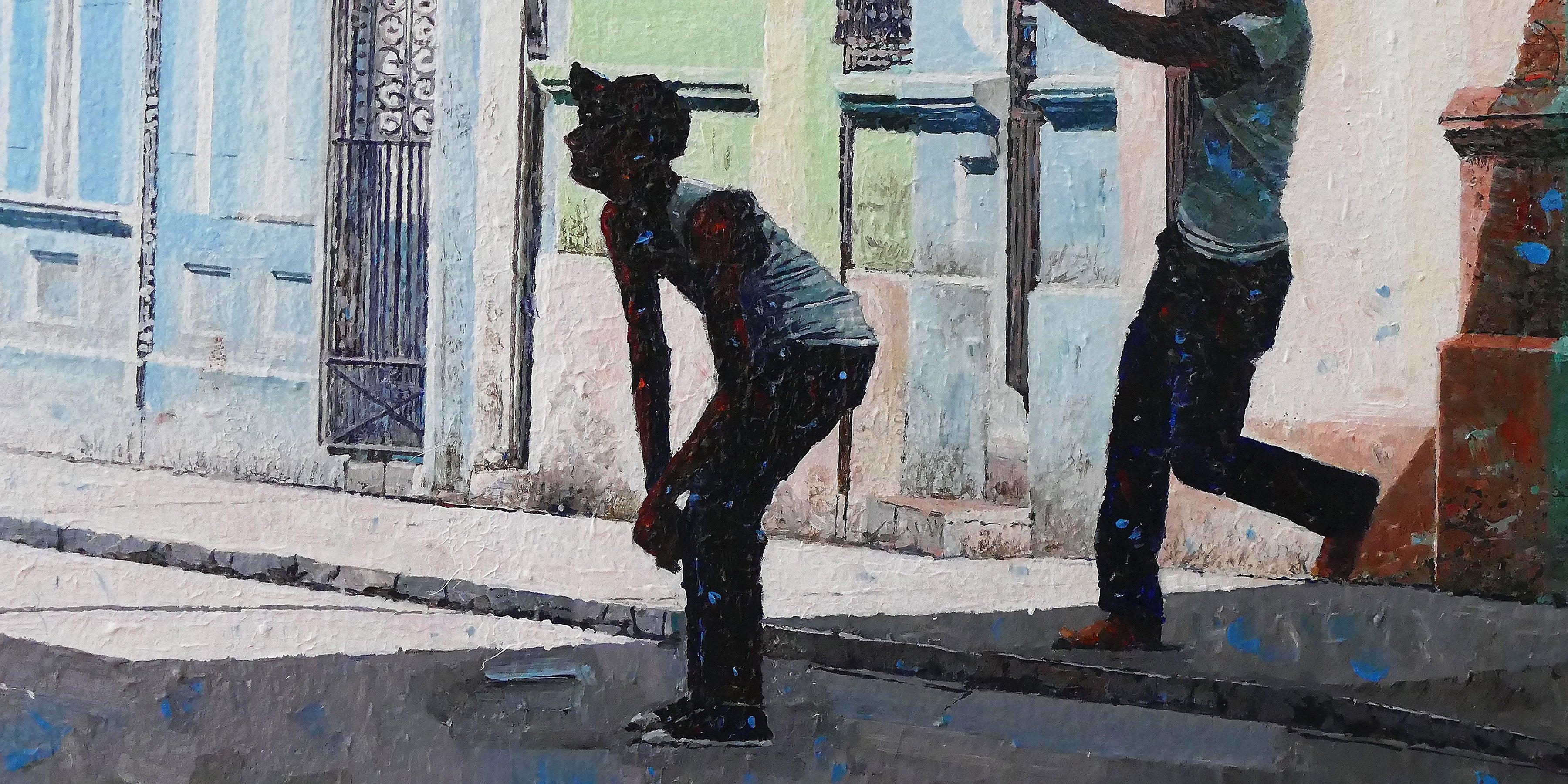 'Slugging Shadow' 2017- Acrylic- Signed - Black Landscape Painting by Dwight Baird