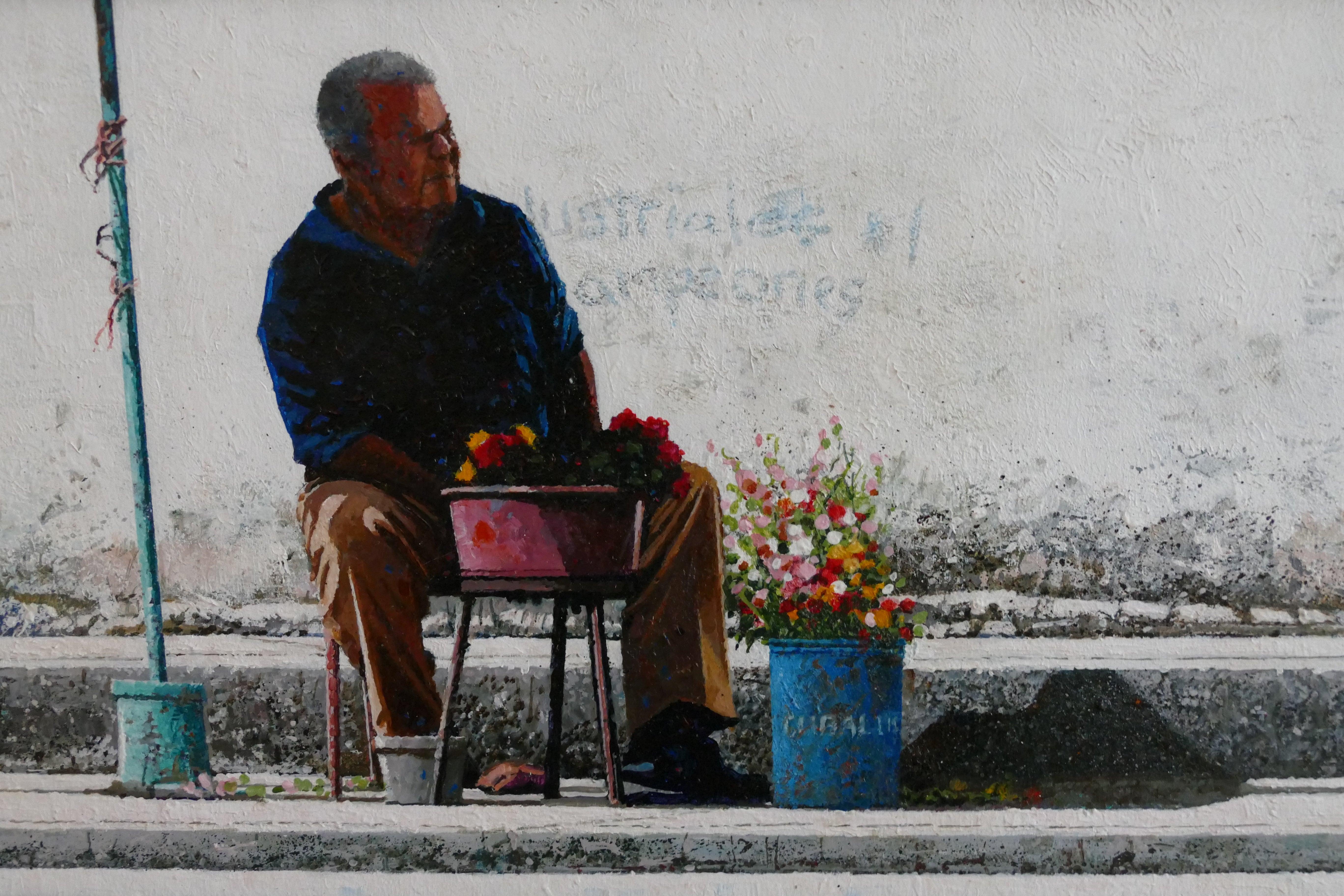 „kleiner Schirm“ 2020- Acryl- Signiert (Zeitgenössisch), Painting, von Dwight Baird