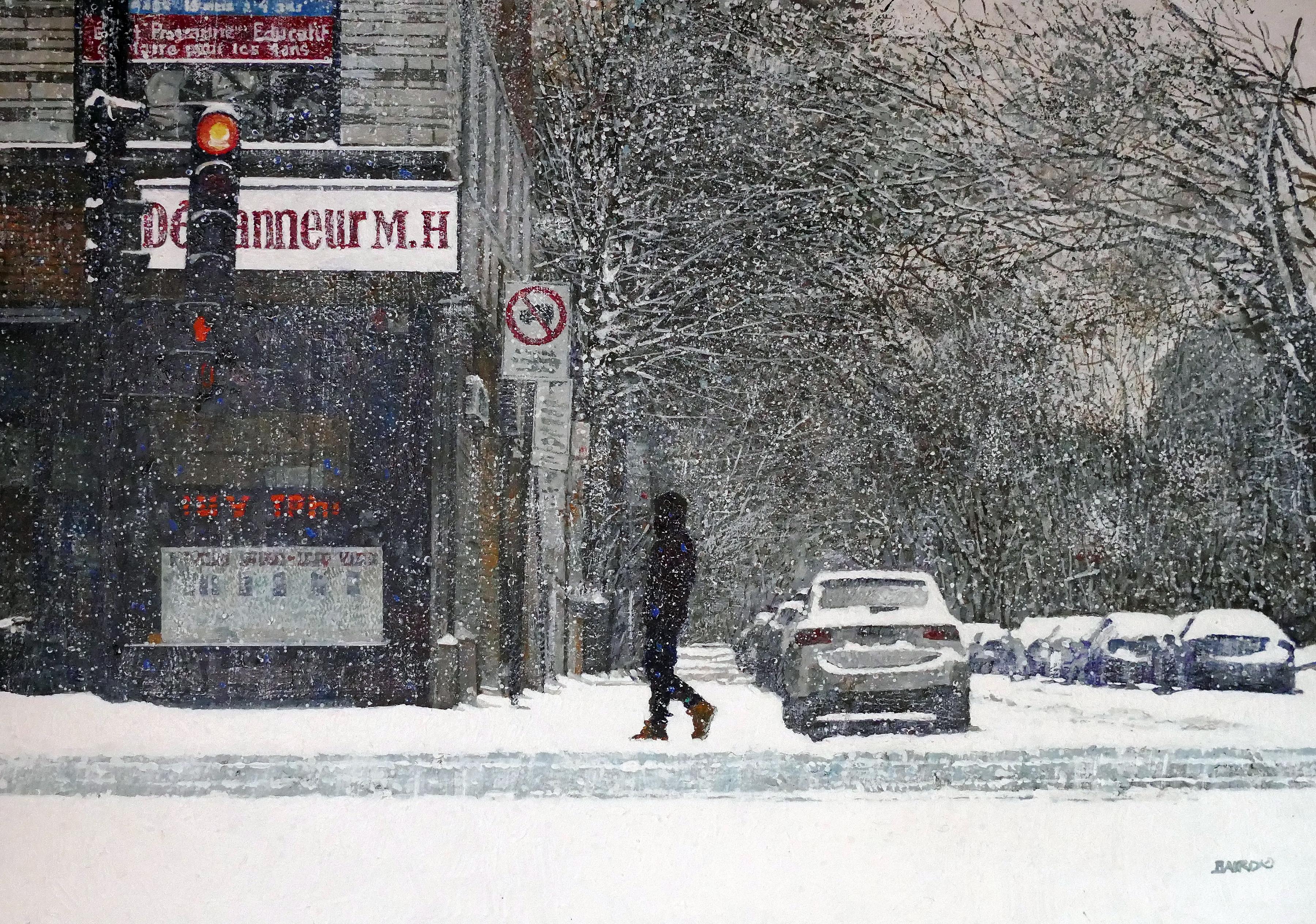 Figurative Painting de Dwight Baird - La soledad del invierno