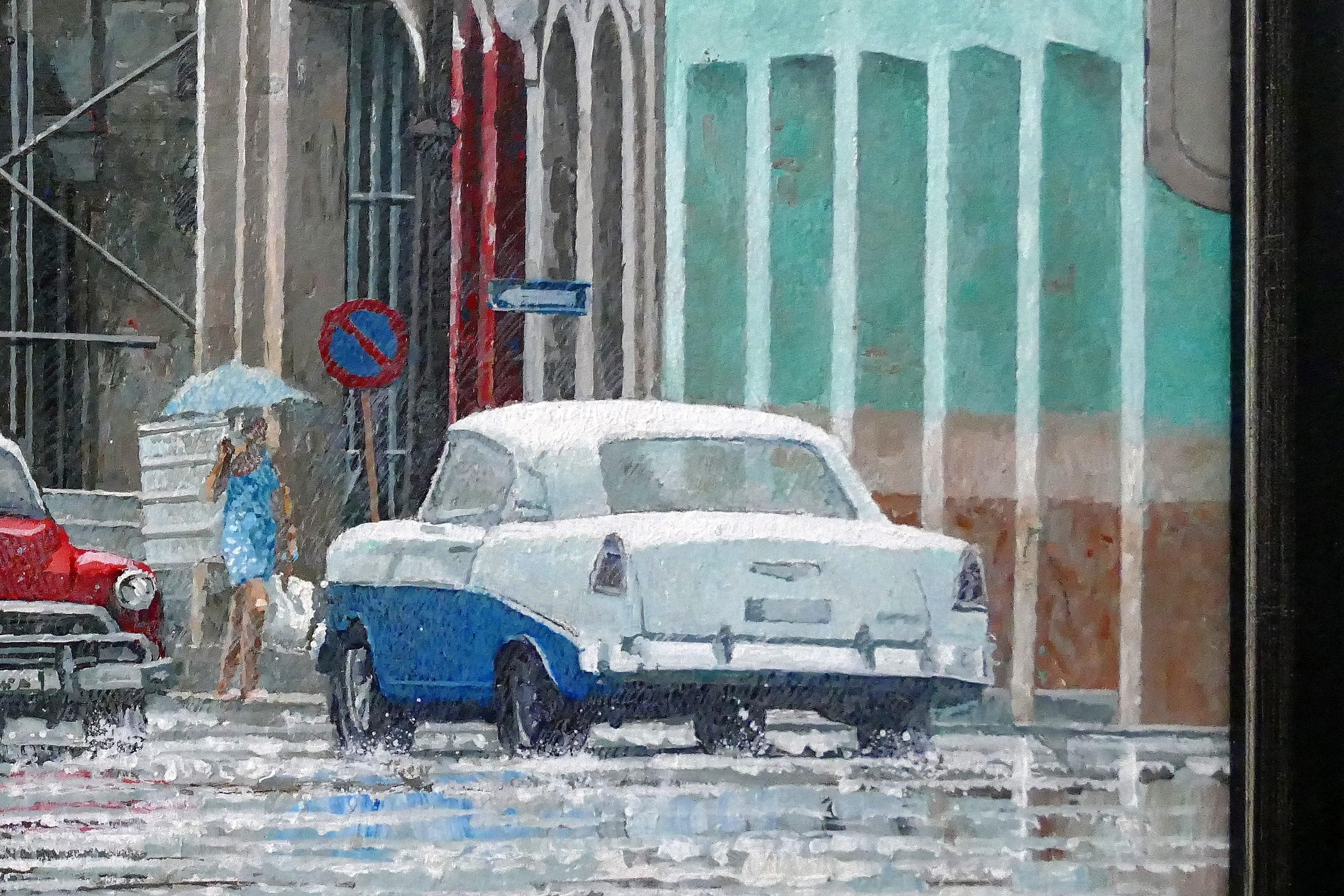 Pared de Agua Blanca - Landscape Painting Gris de Dwight Baird