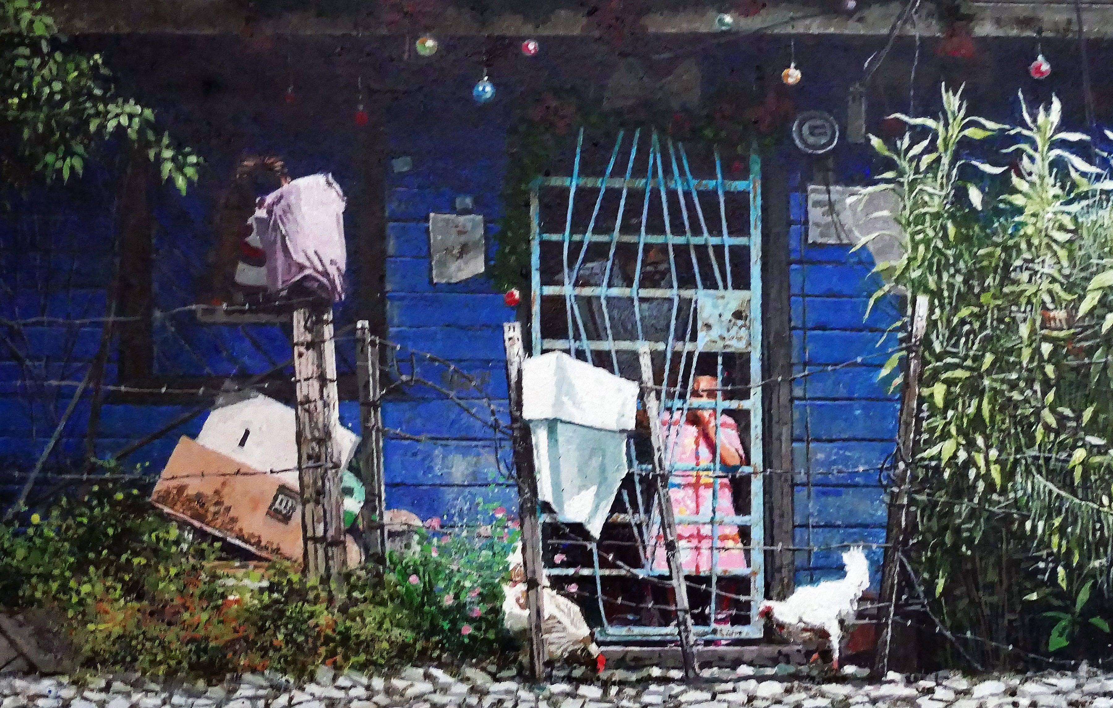 'Dwight Baird A Cortés Christmas', Costa Rica- Acrylic- Signed For Sale 2