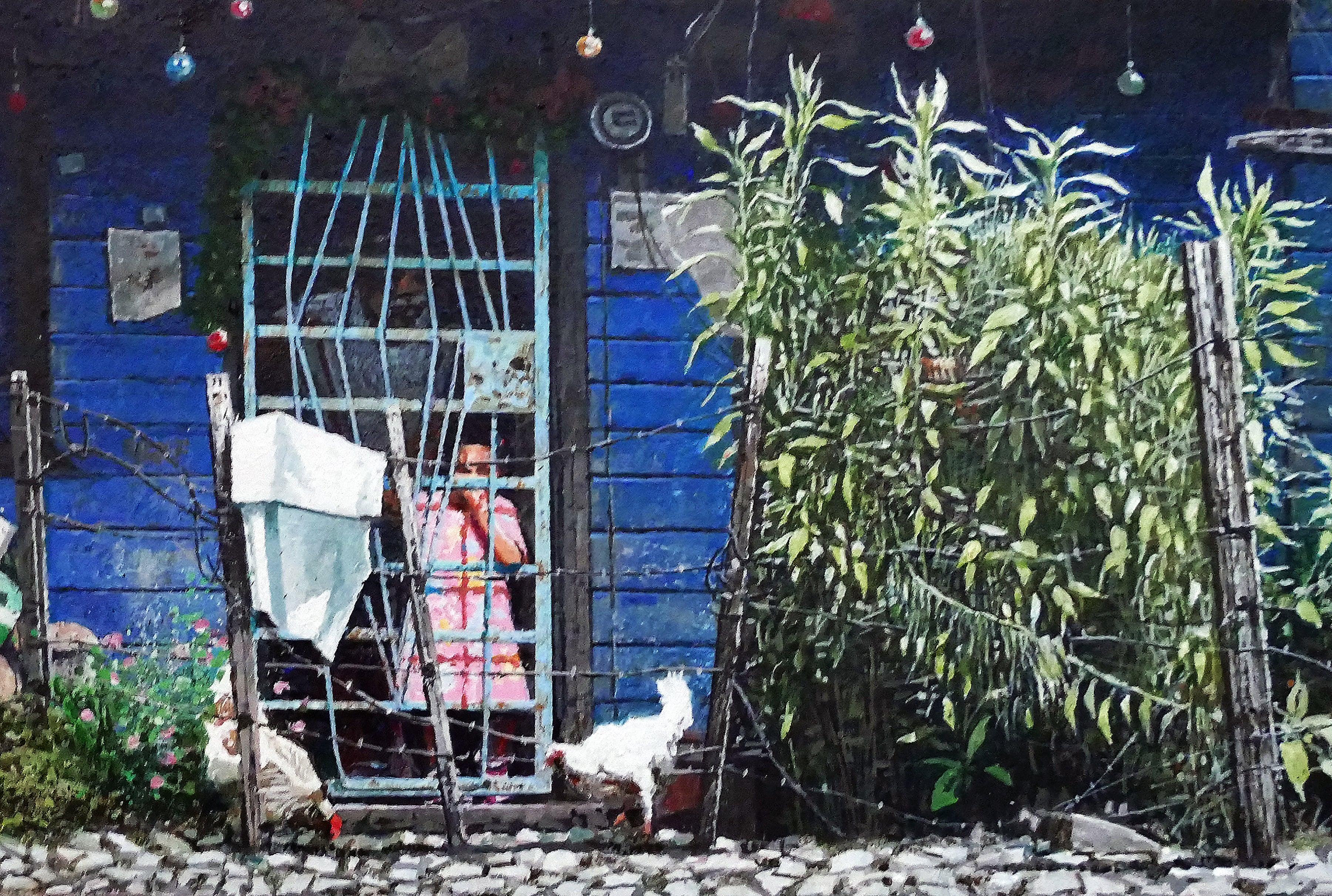 'Dwight Baird A Cortés Christmas', Costa Rica- Acrylic- Signed For Sale 3