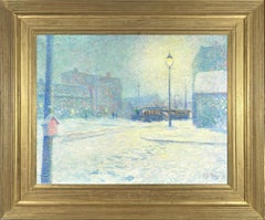 Brookline Village in Snow