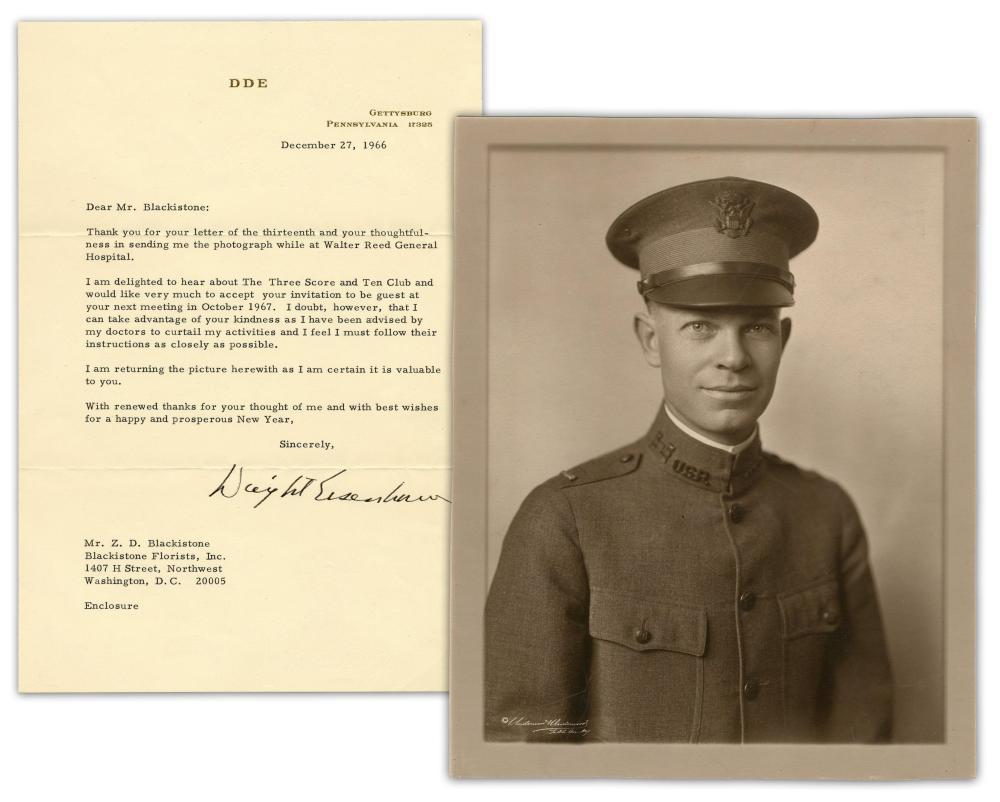 Dwight D. Eisenhower, photographie originale et lettre signée sur le golf, 1966 en vente 2