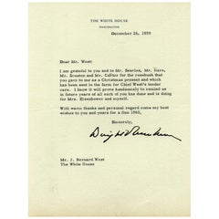 Dwight D. Eisenhower Signed Letter to Mr. West, 1959