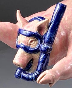 "Snorkeling Pig" (2008) par Dwight Davidson, sculpture originale en grès