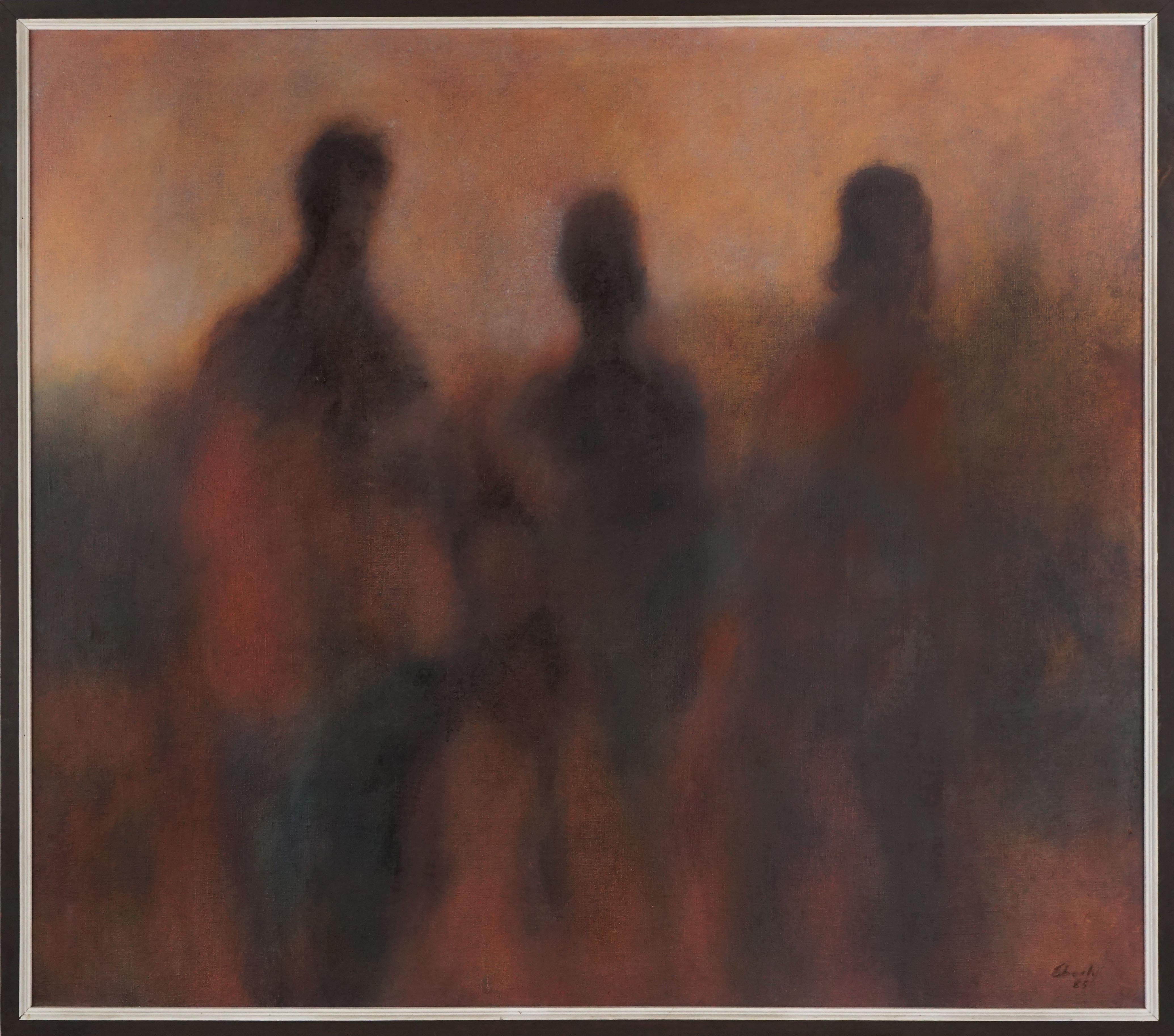 Dwight Eberly Figurative Painting - Three Shadows, Figurative Abstract 