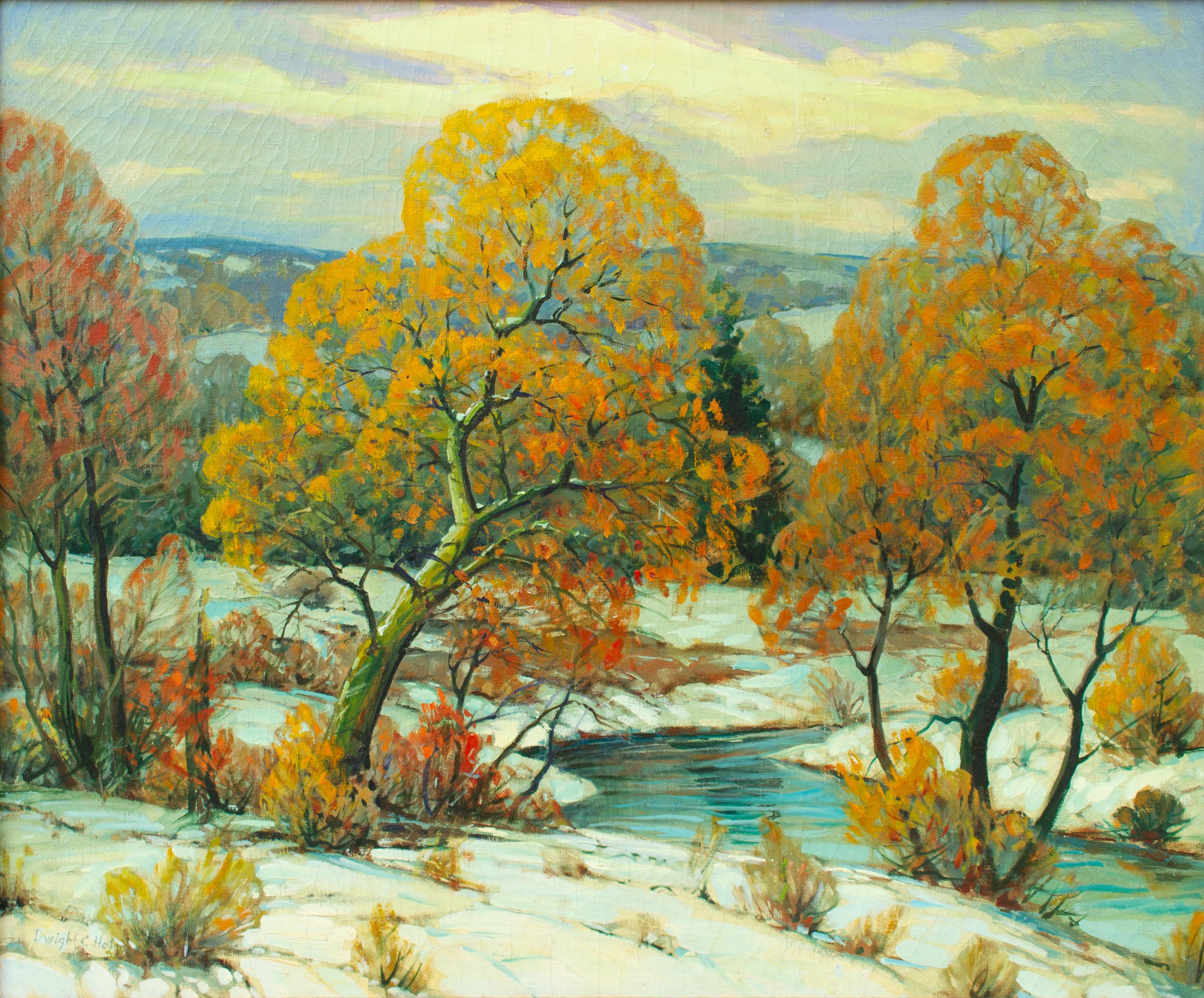Landscape Painting Dwight Holmes - Paysage d'automne