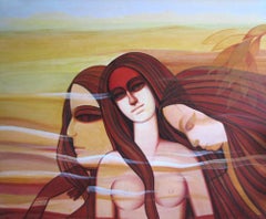 Untitled, Figurative, Acrylic on Canvas by Contemporary Indian Artist "In Stock"