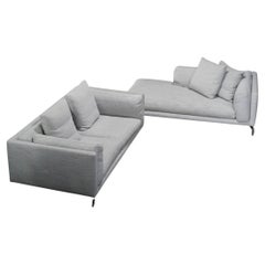 DWR Grey Como Sofa and Chaise by Giorgio Soressi