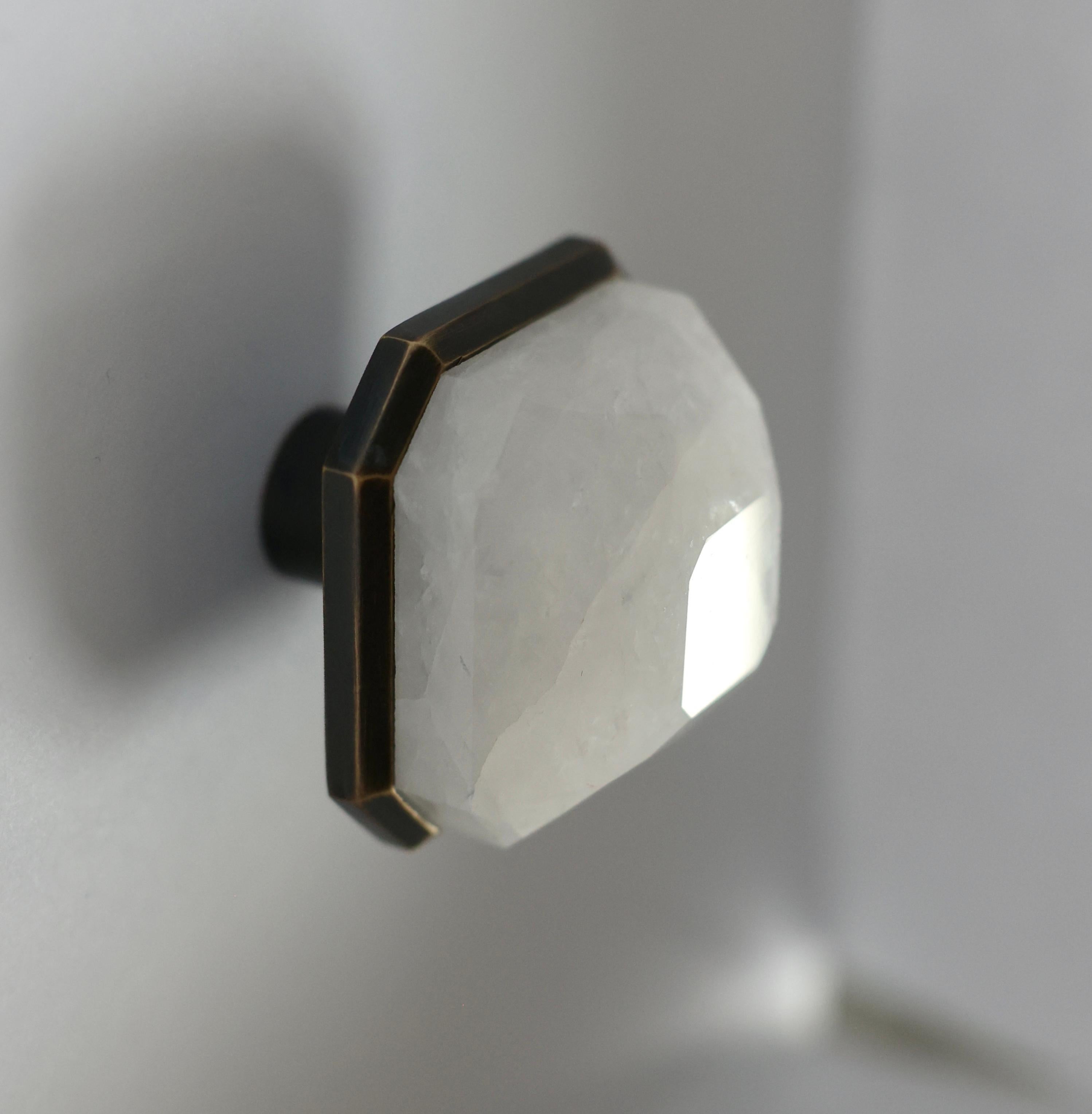 Contemporary DWR Rock Crystal Knobs by Phoenix  For Sale