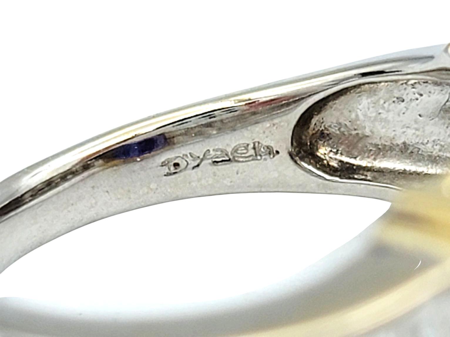 D'Yach Tansanit im Kissenschliff und Multi-Diamantring aus zweifarbigem 18 Karat Gold im Angebot 4