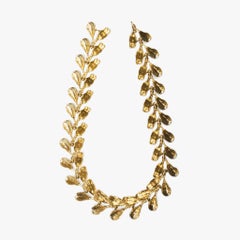 Dyad Link Necklace in Yellow Bronze by Kirsten Muenster Jewelry