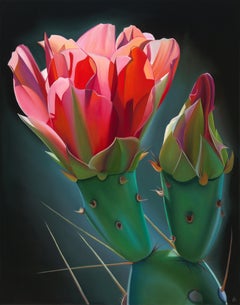 "Dynamic Duo Prickly Pear Bloom and Bud"