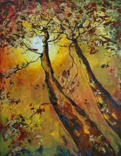 Vue sur la lune, Painting, Acrylic on Canvas