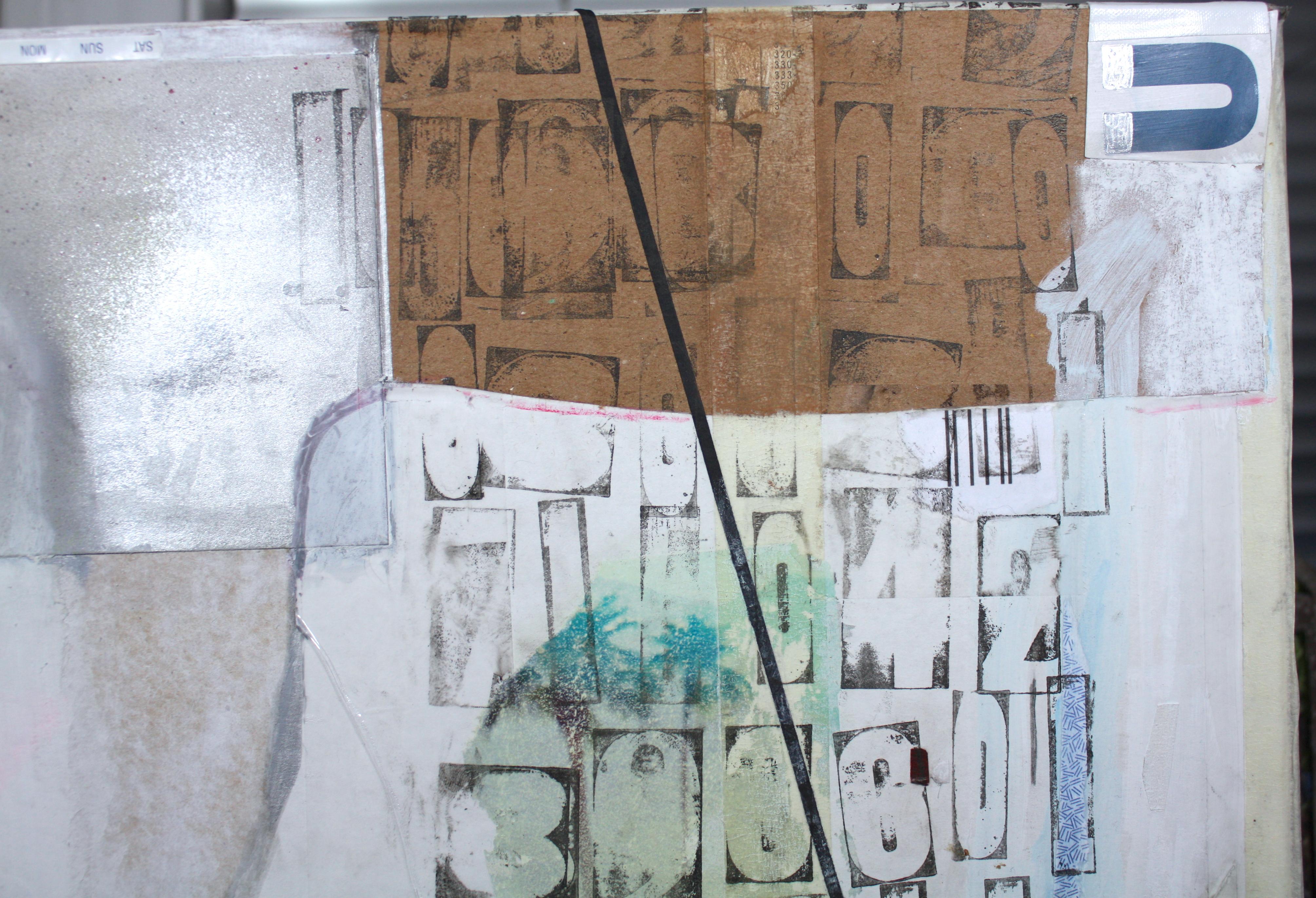 Tutto per te, dipinto astratto originale, 2017 - Abstract Painting Grigio di Dyanna Dimick