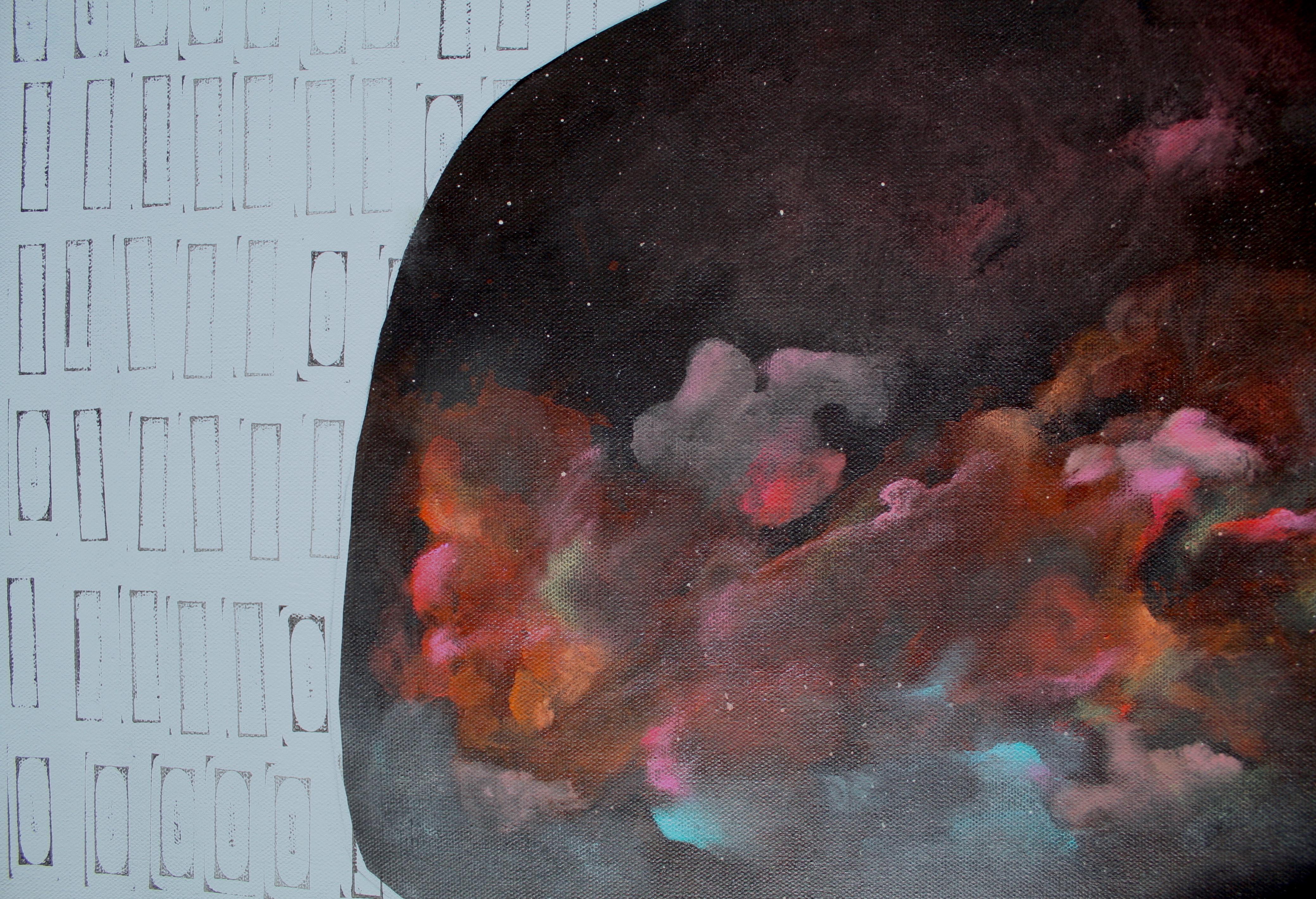 Miliardi vs. Miliardi. Infinito, dipinto astratto originale, 2017 - Painting di Dyanna Dimick