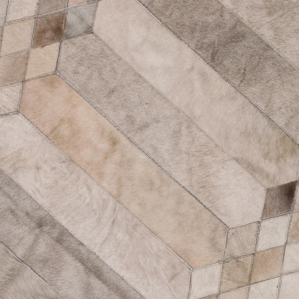 Gefärbte Grau Silber Art Deco anpassbar Largo Rindsleder Bereich Boden Teppich X-Large (Maschinell gefertigt) im Angebot