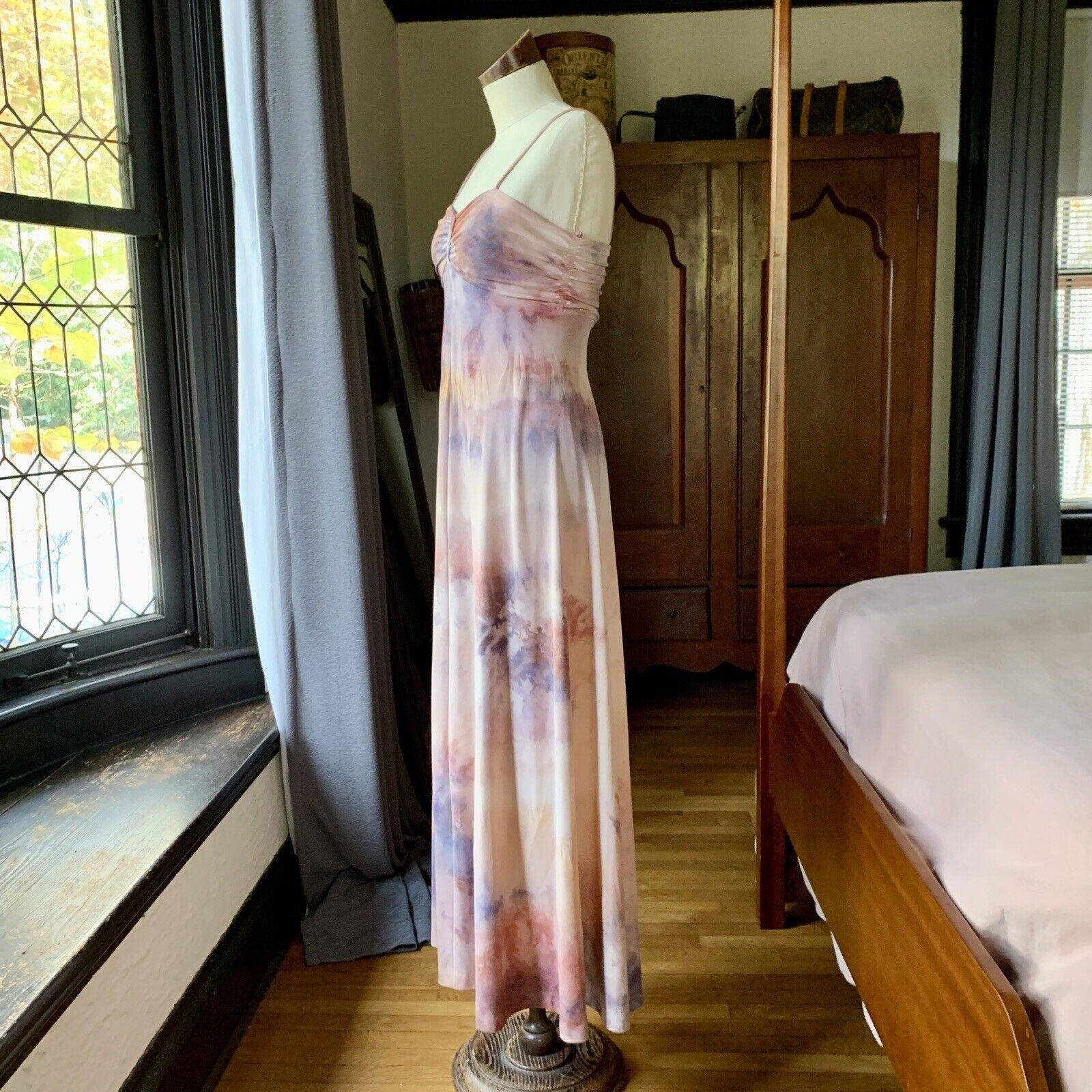 DYED PETALS Vintage Botanically Tie-Dyed 60's Upcycled Dress XS/S In Good Condition For Sale In Asheville, NC