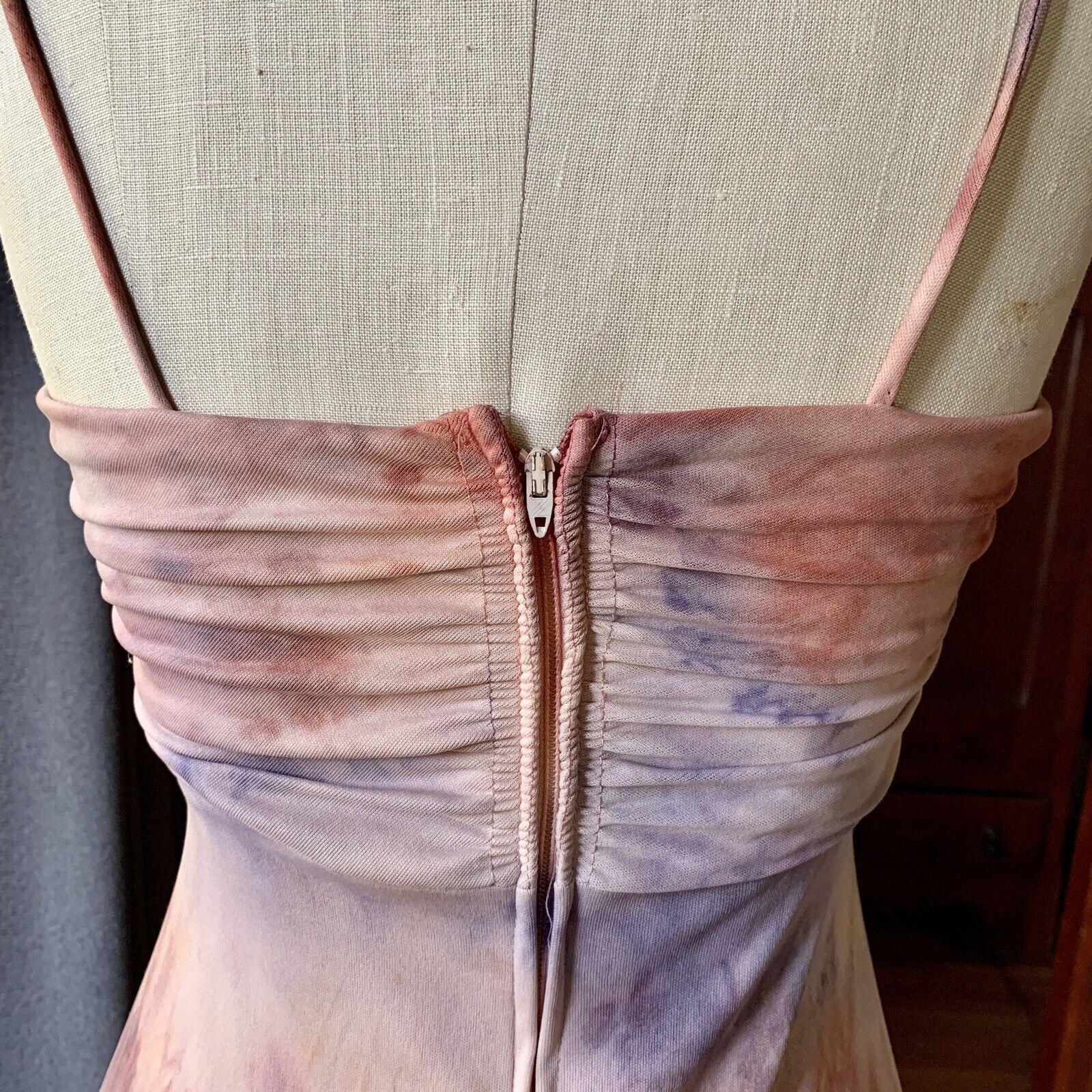 DYED PETALS Vintage Botanically Tie-Dyed 60's Upcycled Dress XS/S For Sale 2
