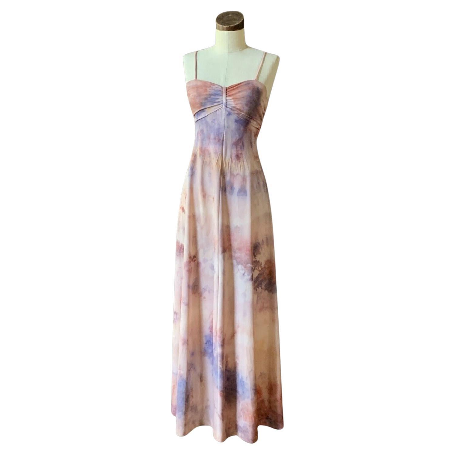 DYED PETALS Vintage Botanically Tie-Dyed 60's Robe Upcyclée XS/S en vente