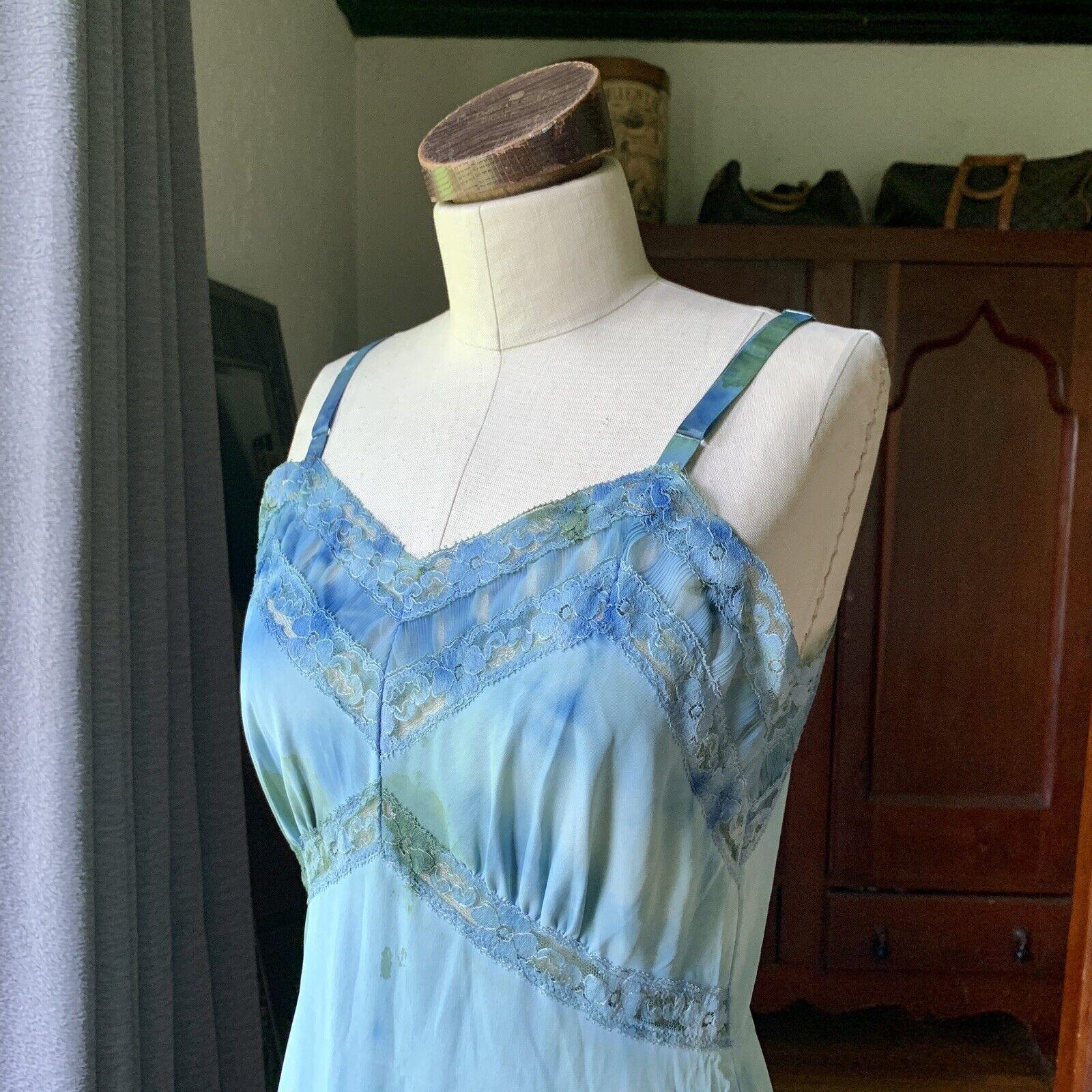DYED PETALS Vintage Hand Botanically Dyed Tie-Dyed Slip Kleid S/M 34 für Damen oder Herren im Angebot