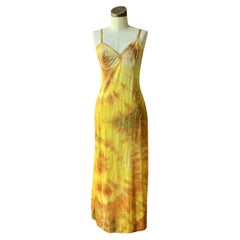 DYED PETALS Vintage Hand Botanically Dyed Tie-Dyed Slip Kleid S/M 34