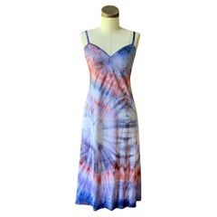 DYED PETALS Vintage Hand Botanically Dyed Tie-Dyed Slip Kleid XS/S 32