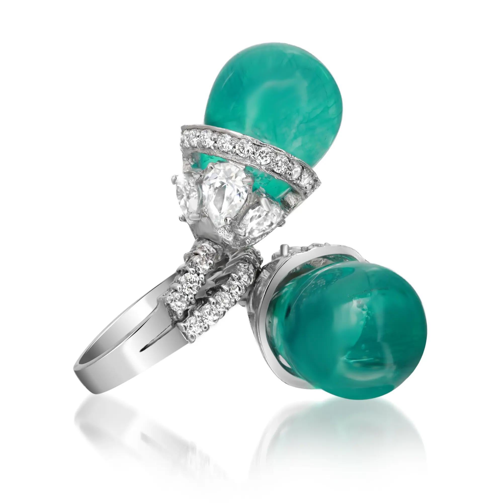 Modern Dyed Quartz And Cubic Zirconia Cocktail Ring 925 Sterling Silver Size 6.75 For Sale