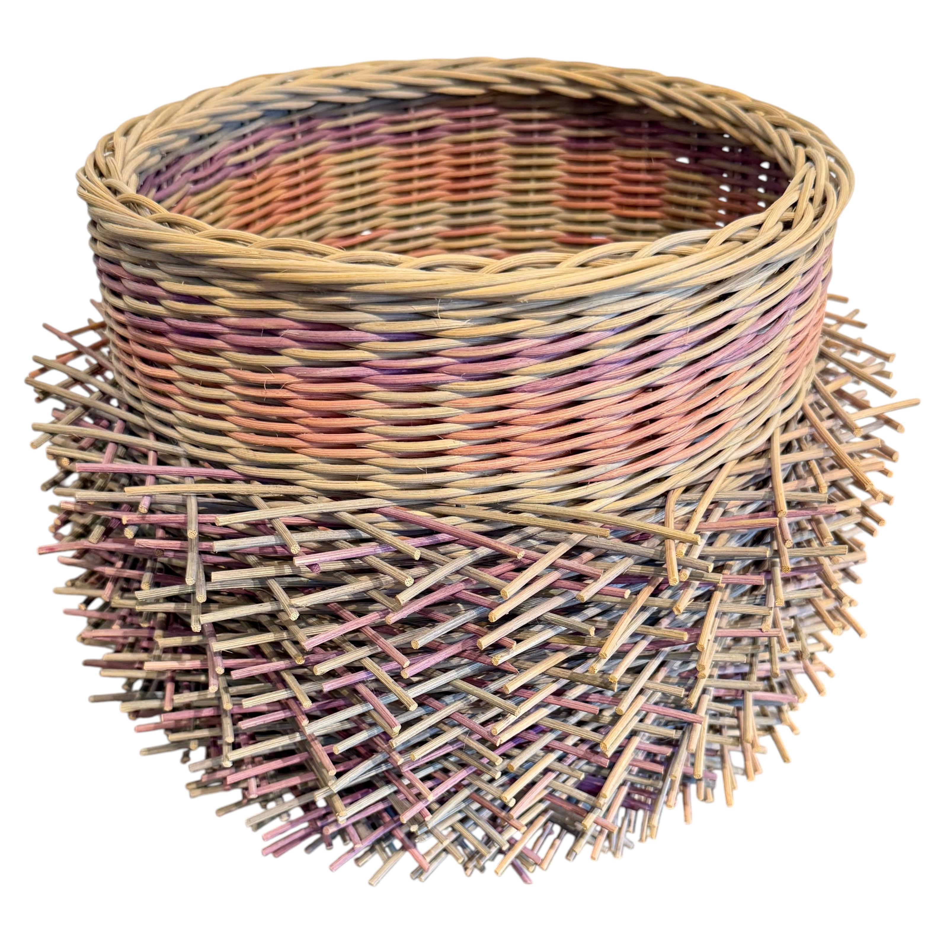 Dyed Rattan Hand Woven Basket by Master Craftswoman Kari Lonning