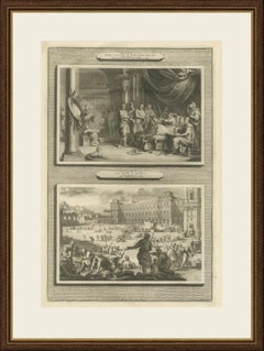 Dying Mattathias and Judas Maccabeus Restores the Temple, Mortier, circa 1700