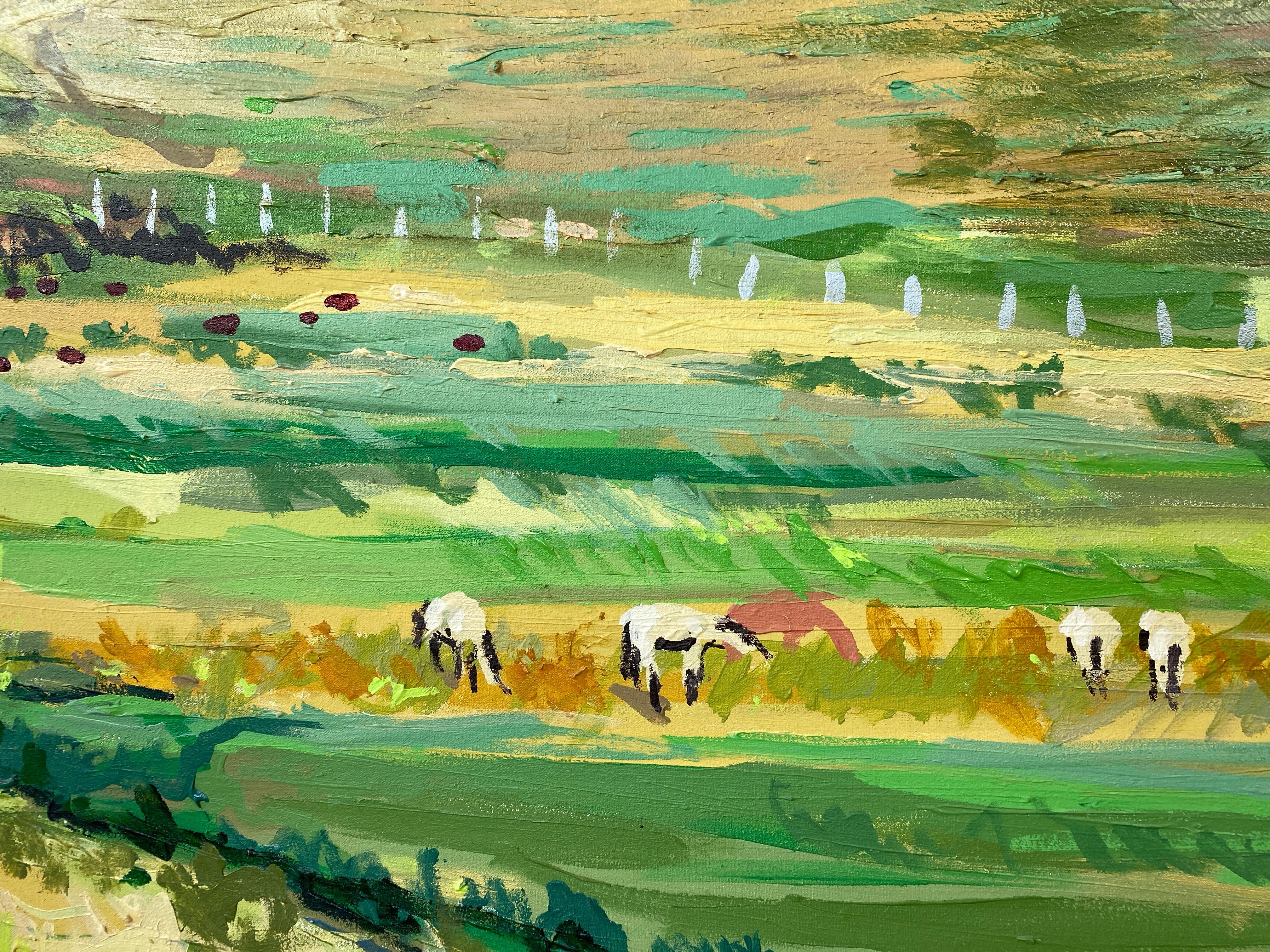 Dykoff “Pastoral Landscape”, Extra-Large Impressionist Oil Painting, 1982 6