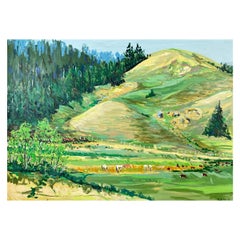 Dykoff “Pastoral Landscape”, Extra-Large Impressionist Oil Painting, 1982