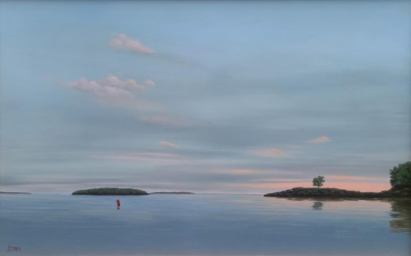 Dylan B. Stark Landscape Painting - Sunrise, Casco Bay